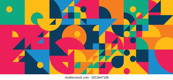 Colorful geometric abstract decorative composition