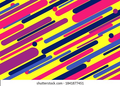 Colorful geometric abstract flat background. Lined pop art creative design, geometric yellow, blue, violet and purple colors patterns. Creative graphic paper background, abstract patterns texture