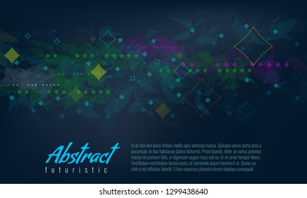 Colorful geometric abstract futuristic background. Fluid abstract elements with dynamic motion effect. Vector illustration.