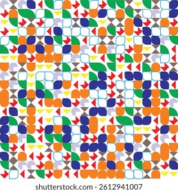 Colorful Geometric Abstract Pattern Composition
