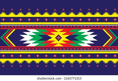 The colorful geometric abstract pattern with dark blue background, for home decoration, clothing.