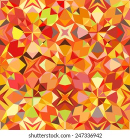 Colorful geometric abstract pattern with variety of shapes and colors in 1970s fashion style. Multicolor vector seamless background.