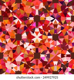 Colorful geometric abstract pattern with variety of shapes and colors in 1970s fashion style. Multicolor vector seamless background.