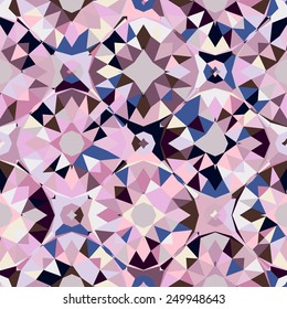 Colorful geometric abstract pattern with variety of shapes and colors in 1970s fashion style. Multicolor vector seamless background.