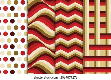Colorful geometric abstract seamless pattern collection