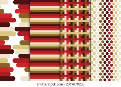 Colorful geometric abstract seamless pattern collection