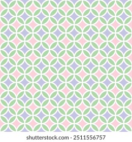 Colorful, geometric and abstract shape pattern background illustration in classic, retro and vintage style. pattern graphic used for wallpaper, tile, fabric, textile, interior.