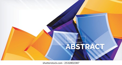 Colorful geometric abstract shapes. Illustration For Wallpaper, Banner, Background, Card, Book Illustration, landing page