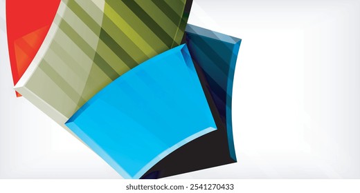 Colorful geometric abstract shapes. Illustration For Wallpaper, Banner, Background, Card, Book Illustration, landing page