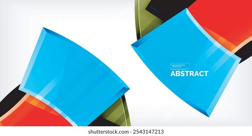 Colorful geometric abstract shapes. Illustration For Wallpaper, Banner, Background, Card, Book Illustration, landing page