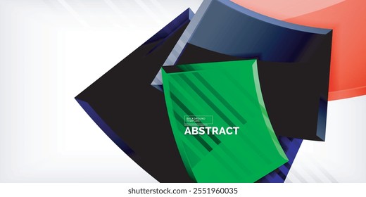 Colorful geometric abstract shapes. Illustration For Wallpaper, Banner, Background, Card, Book Illustration, landing page