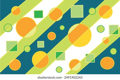 Colorful geometric abstraction with circles and lines texture background. Positive bright print for fabric, stationery, wallpaper, decor, children's print art. Wallpaper with geometric print vector. 