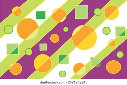 Colorful geometric abstraction with circles and lines texture background. Positive bright print for fabric, stationery, wallpaper, decor, children's print art. Wallpaper with geometric print vector. 
