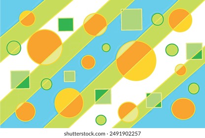 Colorful geometric abstraction with circles and lines texture background. Positive bright print for fabric, stationery, wallpaper, decor, children's print art. Wallpaper with geometric print vector. 