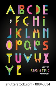 Colorful geometric alphabet.