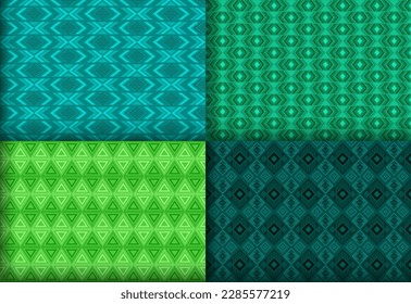 Colorful geometric argyle seamless pattern bundle. Navajo motif ethnic patterns. Argyle zig zag geometric vector seamless ornament collection. Monochrome background swatches.