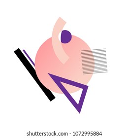 Colorful geometric avant-garde elements