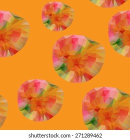 Colorful geometric background with abstract circles with triangles