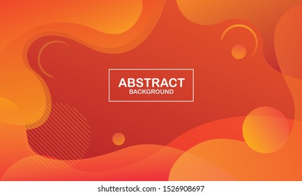 Colorful Geometric Background. Abstract geometric background with liquid shapes. Orange elements with fluid gradient. Orange minimal concept. Cool background design for posters. Vector illustration