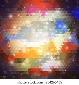 Colorful geometric background, abstract triangle pattern vector.