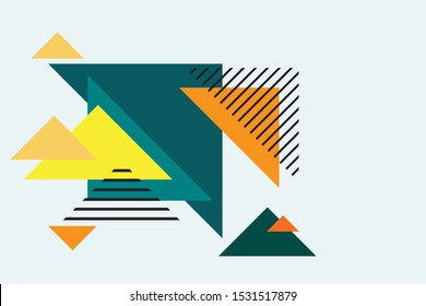 Colorful geometric background. Abstract geometric triangles background. Simple geometric background. Template for poster, backdrop, book cover, brochure, and vector illustration. Eps10 vector.