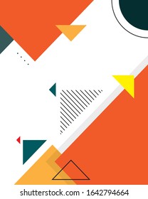 Colorful geometric background. Abstract geometric triangles background. Simple geometric background. Template for poster, backdrop, book cover, brochure, and vector illustration. Eps10 vector.