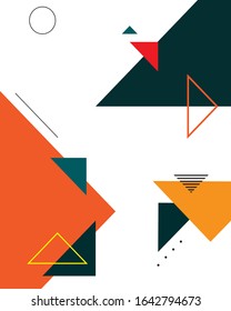 Colorful geometric background. Abstract geometric triangles background. Simple geometric background. Template for poster, backdrop, book cover, brochure, and vector illustration. Eps10 vector.