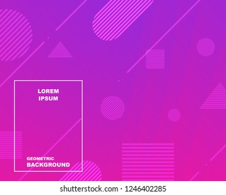  Fondo geométrico colorido. fondo de color rosa y violeta. Composición de forma de curva de líneas. Ilustración vectorial Eps10.