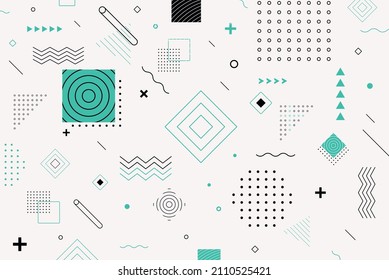 Colorful geometric background black and turquoise. Web cover template design. Modern abstract background with geometric shapes and lines. Vector EPS10