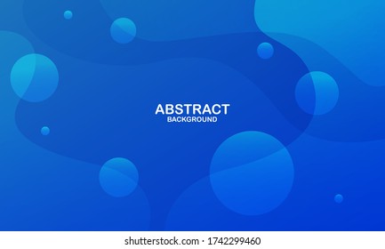 Colorful geometric background. Blue elements with fluid gradient. Dynamic shapes composition. Vector illustration