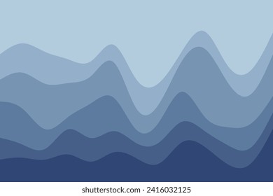 Farbiger geometrischer Hintergrund. Blauer abstrakter Hintergrund. Zusammensetzung der flüssigen Farbverläufe. Flüssige Hintergrunddesigns. Blaue, gestapelte Wellen abstrakter Hintergrund.