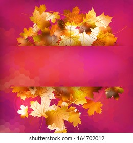 Colorful geometric background card with maple leave enjoy autumn sales. And also includes EPS 10 vector