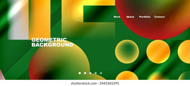 Colorful geometric background with circles. Vector Illustration For Wallpaper, Banner, Background, Card, Book Illustration, landing page