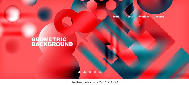Colorful geometric background with circles. Vector Illustration For Wallpaper, Banner, Background, Card, Book Illustration, landing page