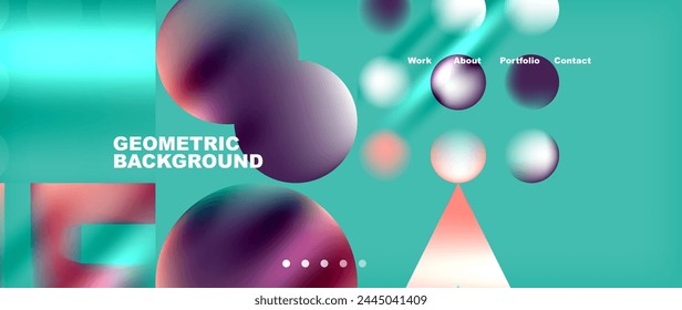 Colorful geometric background with circles. Vector Illustration For Wallpaper, Banner, Background, Card, Book Illustration, landing page
