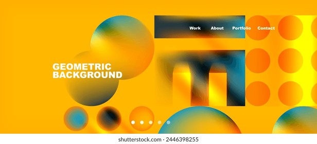 Fondo geométrico colorido con círculos. Ilustración vectorial Para Fondo de pantalla, Anuncio, Fondo, Tarjeta, Ilustración de libro, página de destino