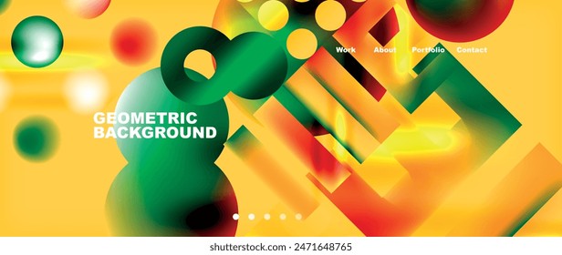Colorful geometric background with circles. Vector Illustration For Wallpaper, Banner, Background, Card, Book Illustration, landing page