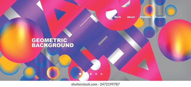 Colorful geometric background with circles. Vector Illustration For Wallpaper, Banner, Background, Card, Book Illustration, landing page