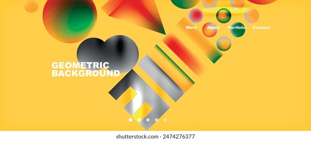 Fondo geométrico colorido con círculos. Ilustración vectorial Para Fondo de pantalla, Anuncio, Fondo, Tarjeta, Ilustración de libro, página de destino