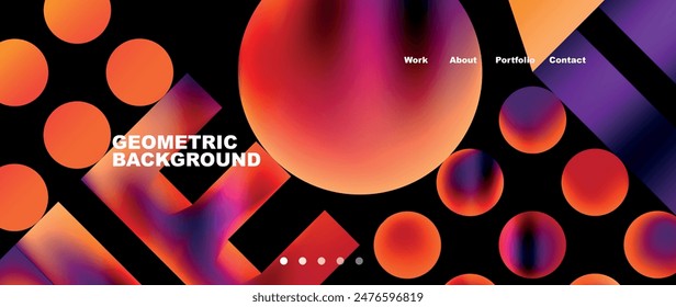 Bunter geometrischer Hintergrund mit Kreisen. Vektorillustration für Bildschirmhintergrund, Banner, Hintergrund, Karte, Buchabbildung, Zielseite