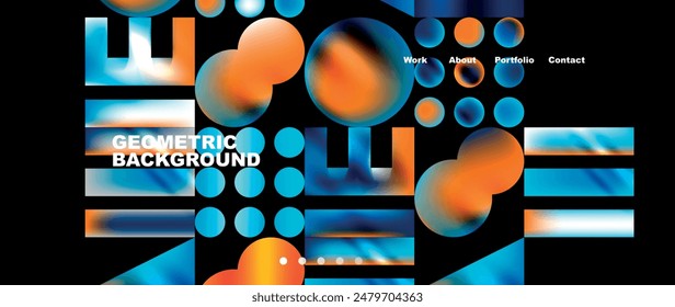 Colorful geometric background with circles. Vector Illustration For Wallpaper, Banner, Background, Card, Book Illustration, landing page