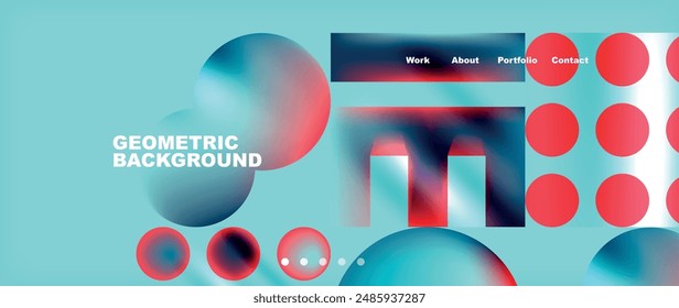 Bunter geometrischer Hintergrund mit Kreisen. Vektorillustration für Bildschirmhintergrund, Banner, Hintergrund, Karte, Buchabbildung, Zielseite