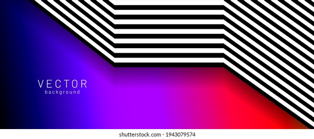 Colorful geometric background with color gradient and striped lines. Futuristic geometric style. Eps10 vector.