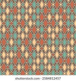 Colorful geometric background. Composition of consecutive repeating elements creates a seamless pattern. Ornament for textiles, textures, prints, wallpapers, clothes