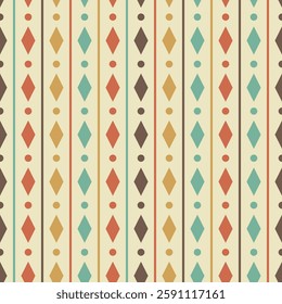 Colorful geometric background. Composition of consecutive repeating elements creates a seamless pattern. Ornament for textiles, textures, prints, wallpapers, clothes and interior