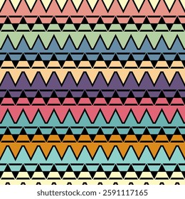 Colorful geometric background. Composition of consecutive repeating elements creates a seamless pattern. Ornament for textiles, textures, prints, wallpapers, clothes and interior