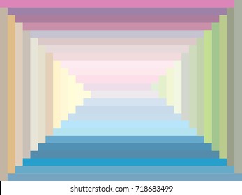 colorful geometric background consists of various color squares in mild tone