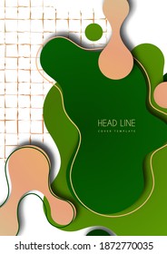 Diseño de fondo geométrico colorido. Composición de formas fluidas con colores de moda. Diseño para afiches, páginas, volantes, portada. Ilustración del vector