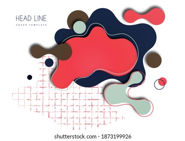 Diseño de fondo geométrico colorido. Composición de formas fluidas con colores de moda. Diseño para afiches, páginas, volantes, portada. Ilustración del vector