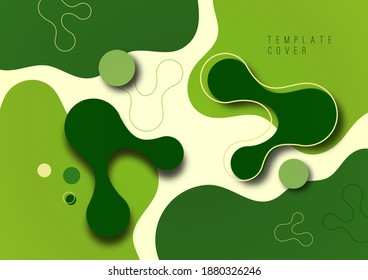 Colorful geometric background design. Composition of flowing shapes with trendy colors. Design for poster, page, flyer, cover. Vector illustration